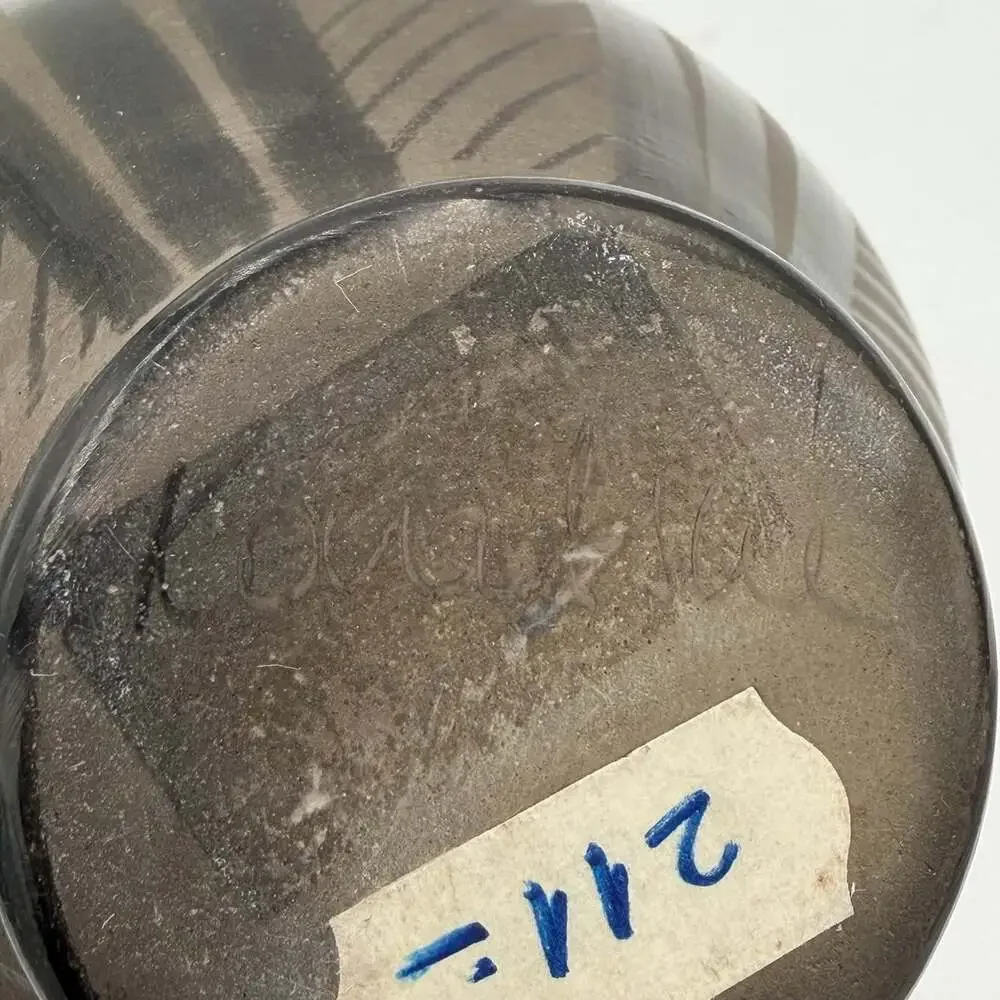 Signed Studio Art Hungarian Black Pottery Vase